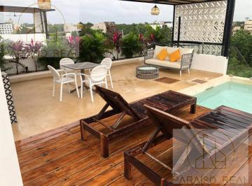 Departamento · 200m² · 2 Recámaras · 1 Estacionamiento · PH con Roof Top Privado en La Veleta Tulum Renta Largo Plazo