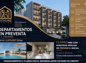 Departamento · 57m² · 1 Recámara · 1 Estacionamiento · Departamento en Ventaloft, preventa de 1 Recamara, aleberca, Cancha de Pabel
