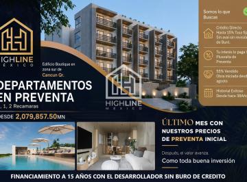 Departamento · 57m² · 1 Recámara · 1 Estacionamiento · Departamento en Ventaloft, preventa de 1 Recamara, aleberca, Cancha de Pabel