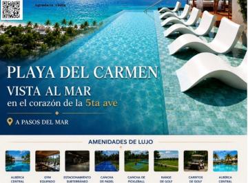 Departamento · 58m² · 1 Recámara · 2 Estacionamientos · Departamento en Venta 2 Recamaras a Pasos del Mar, Alberca Infinity, Gym en Playa del Carmen C