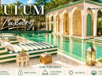 Departamento · 89m² · 2 Recámaras · 2 Estacionamientos · Departamento en Venta 2 Recamaras Zona Exclusiva Tulum, Lujosa Alberca en Roof, Gym, solarium.