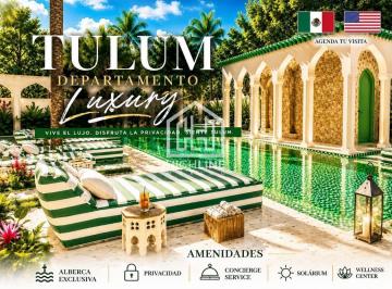 Departamento · 89m² · 2 Recámaras · 2 Estacionamientos · Departamento en Venta 2 Recamaras Zona Exclusiva Tulum, Lujosa Alberca en Roof, Gym, solarium.