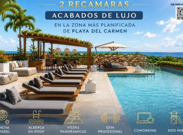 Departamento · 92m² · 2 Recámaras · 2 Estacionamientos · Departamento de Lujo en Venta 2 Recamaras Gym Equipado, Cancha de Padel, Alberca, Solarium