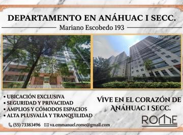 Departamento de 3 habitaciones, Miguel Hidalgo · Departamento en Venta en Anahuac Mariano Escobedo Cerca de Parques Polanco y Av