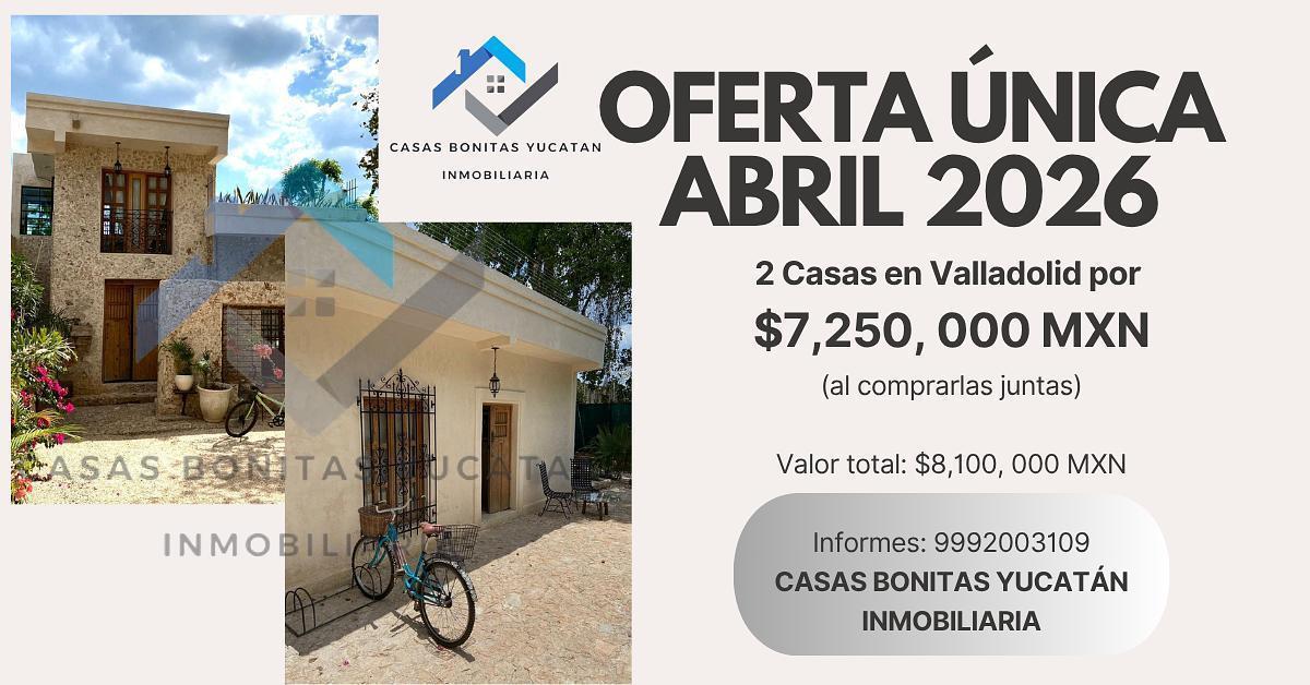 April Great Opportunity: 2 Houses for Sale at Discounted Price in Valladolid, Yucatán