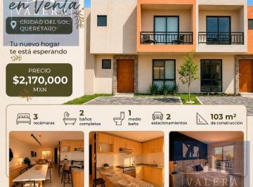 Casa · 103m² · 3 Recámaras · 2 Estacionamientos · Casa en Venta en Ciudad del Sol, Querétaro