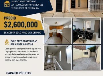 Casa de 4 habitaciones, Chihuahua · Casa Grande con Local Independiente Colonia Las Granjas
