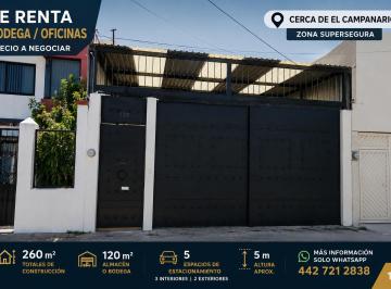 Bodega comercial de 1 habitación, Querétaro · Bodega con Oficinas Cerca de El Campanario