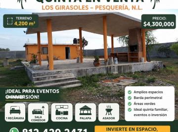 Quinta de 1 habitación, Pesquería · Quinta con 4200 m² Los Girasoles Pesquería