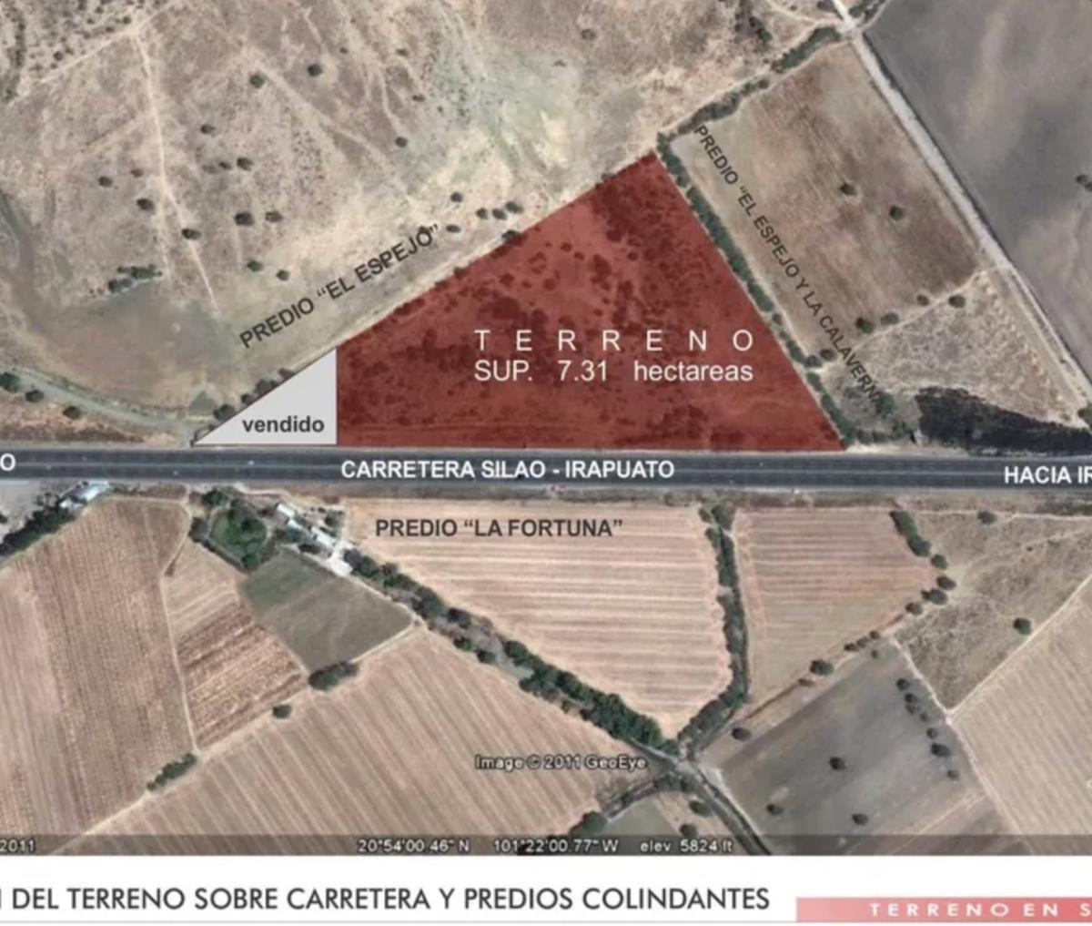 Terreno en Carretera Silao - Irapuato a Pie de Carretera