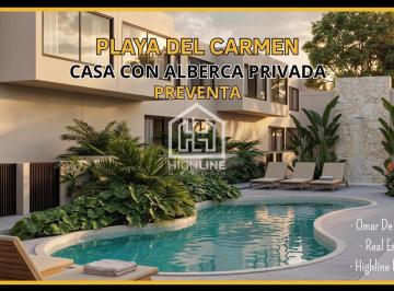 Casa · 122m² · 3 Recámaras · Oportunidad! Casa de 3 Recámaras con Alberca Privada en Playa del Carmen. Amenidades.