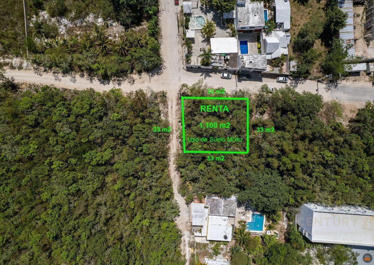 Lease of 1100 m&sup2; Mixed-Use Land at Corner Location on Huayacan Avenue, Cancún C3194