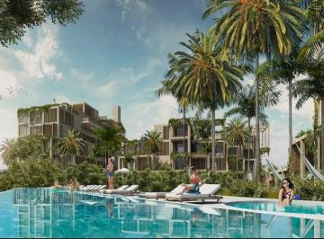 Departamento · 118m² · 1 Recámara · 1 Estacionamiento · Apartamento en Venta en The Village Corasol Playa del Carmen con Club de Playa Privado C4106