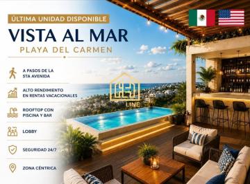 Departamento · 54m² · 1 Recámara · 2 Estacionamientos · Ultimo Departamento 1 Recamara a Pasos del Mar y La 5ta Av Gym Cafeteria Seguridad Alberca