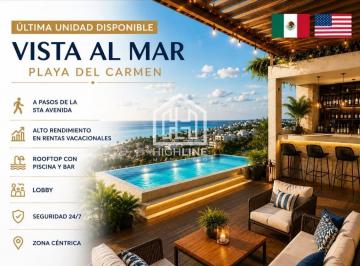 Departamento · 54m² · 1 Recámara · 2 Estacionamientos · Ultimo Departamento 1 Recamara a Pasos del Mar y La 5ta Av Gym Cafeteria Seguridad Alberca