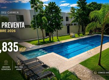 Casa · 166m² · 3 Recámaras · 2 Estacionamientos · Casa en Preventa – Playa del Carmen – 3 Habitaciones – Alberca y Gimnasio
