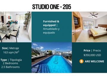 Departamento de 2 habitaciones, Solidaridad · Condominio Studio One