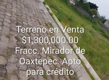 Terreno / Lote , Yautepec · Terreno de 535 m en Fraccionamiento Mirador de Oaxtepec