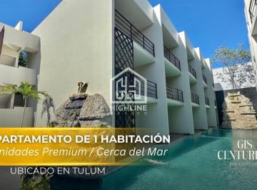 Departamento · 50m² · 1 Recámara · 1 Estacionamiento · Departamento de 1 Habitacion de Entrega Inmediata a Pasos del Mar en Tulum | con Alberca