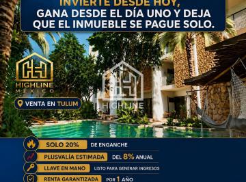 Departamento · 93m² · 2 Recámaras · 1 Estacionamiento · Departamento en Venta en Tulum 2 Habitación con Rooftop, Spa, Alberca, Gimnasio