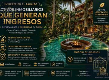 Departamento · 99m² · 2 Recámaras · 1 Estacionamiento · Departamento en Venta en Tulum 2 Habitaciones con Rooftop, Spa, Alberca