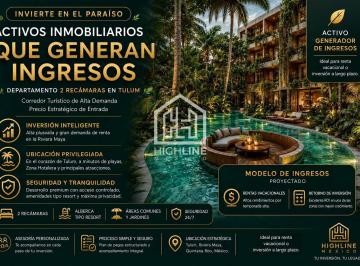 Departamento · 99m² · 2 Recámaras · 1 Estacionamiento · Departamento en Venta en Tulum 2 Habitaciones con Rooftop, Spa, Alberca