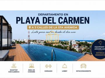 Departamento · 51m² · 1 Recámara · Departamento en Venta Una Recámara Cerca de La 5ta Av Equipado y Amueblado