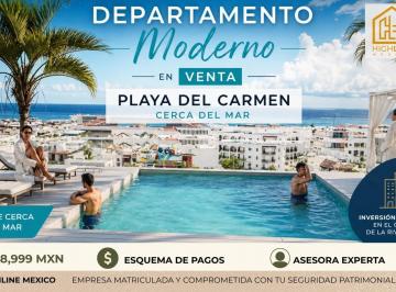 Departamento · 58m² · 2 Recámaras · 1 Estacionamiento · Departamento en Playa del Carmen en Venta 2 Habitaciones con Terraza con Vista Al Mar 3 Min de Playa