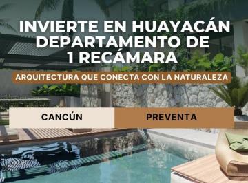 Departamento · 57m² · 1 Recámara · 1 Estacionamiento · Departamento en Venta en Cancun 1 Habitación con Alberca, Gimnasio, Lobby