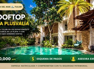 Departamento · 55m² · 1 Recámara · Departamento 1 Habitación en Venta en Tulum con Rooftop Privado y Cerca de La Playa y Zona Turistica