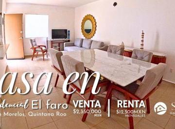 Casa en condominio de 2 habitaciones, Puerto Morelos · Casa en Venta y Renta en El Faro, Puerto Morelos
