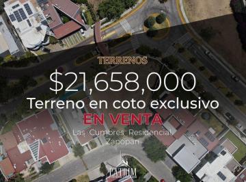 Terreno / Lote · 833m² · Terreno en Venta en Las Cumbres Residencial, Zapopan | 833 m² en Coto Andes
