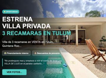 Villa · 239m² · 3 Recámaras · 1 Estacionamiento · Villa en Tulum de 3 Recamaras en Venta, a 15 Min del Mar, Amenidades