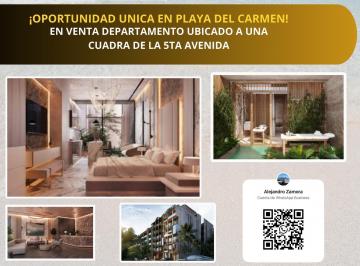 Departamento · 53m² · 1 Recámara · 1 Estacionamiento · Departamento en Venta Ubicado en Playa del Carmen a Una Cuadra de La 5ta Av