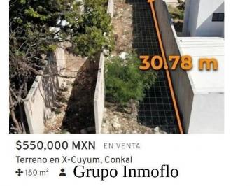 Terreno / Lote · 150m² · Terreno en Venta Conkal Xcuyum (Fvt - 2811)