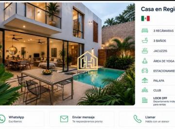 Casa · 225m² · 3 Recámaras · 2 Estacionamientos · Casa en Venta 3 Recamaras 3 Baños Alberca Jacuzzis Area de Yoga Privada y Exlusiva en Tulum
