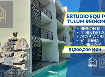 Departamento · 50m² · 1 Recámara · 1 Estacionamiento · Departamento en Venta Tulum Región 15 | 50 m² | Diseño Biofílico | Vista Alberca | 10 Min Playa | Aca