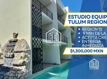 Departamento · 50m² · 1 Recámara · 1 Estacionamiento · Departamento en Venta Tulum Región 15 | 50 m² | Diseño Biofílico | Vista Alberca | 10 Min Playa | Aca