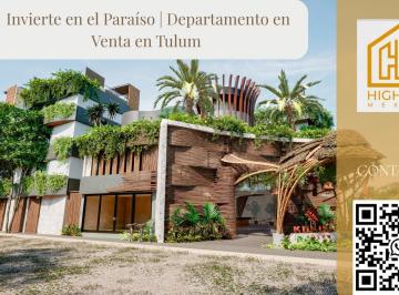 Departamento · 91m² · 2 Recámaras · 1 Estacionamiento · Departamento en Venta en Tulum/ con Alberca Excluisiva/terraza/ Acabados Arquitectonicos de Lujo.