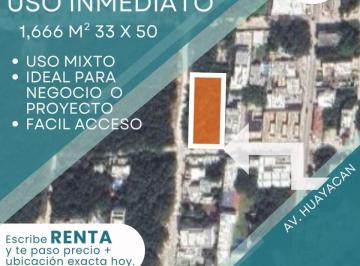 Terreno / Lote , Cancún · Terreno en Renta de 1666 m² en Zona Huayacan