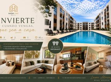 Departamento · 80m² · 3 Recámaras · 1 Estacionamiento · Departamento en Venta Cancún 3 Habitaciones Ideal Para Inversión Vacacional