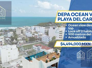 Departamento · 56m² · 2 Recámaras · 1 Estacionamiento · Departamento en Venta Ocean View Playa del Carmen,2 Recamas, Lock Off, Rooftop Alberca, Llave en Mano