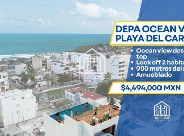 Departamento · 56m² · 2 Recámaras · 1 Estacionamiento · Departamento en Venta Ocean View Playa del Carmen,2 Recamas, Lock Off, Rooftop Alberca, Llave en Mano