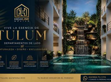 Departamento · 50m² · 1 Estacionamiento · Departamento en Tulum de 1 Habitacion con Balcon y Alberca de Entrega Inmediata
