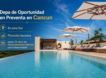 Departamento · 57m² · 1 Recámara · Departamento en Cancun Tipo Estudio en Zona de Alta Plusvalía con Alberca Infinita y Cancha de Padel