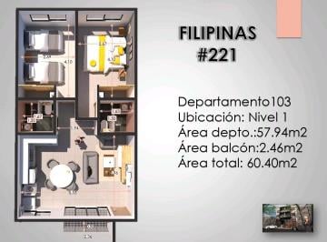 Departamento de 2 habitaciones, Benito Juárez · Filipinas 221 Preventa de Solo 13 Departamentos