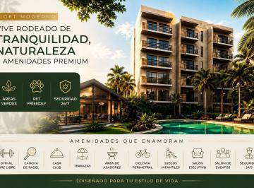 Departamento · 57m² · Departamento en Venta Tipo Loft en Cancún con Amenidades Premium y Seguridad 24/7 Residencia Privado