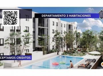 Departamento · 80m² · 3 Recámaras · 1 Estacionamiento · Venta de Departamento en Cancun 3 Habitaciones Aceptan Todo Tipo de Credito