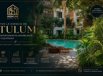 Departamento · 93m² · 2 Recámaras · 1 Estacionamiento · Departamento en Venta Tulum Amuebado y Equipado de 2 Habitaciones con Alberca Exclusiva