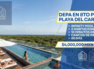 Departamento · 88m² · 2 Recámaras · 1 Estacionamiento · Departamento en Venta en Playa del Carmen Alta Plusvalia Piso 8, 2 Habitaciones, 2.5 Baños, Rooftop.
